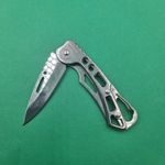 Sport si Outdoor - Camping - Cutite, bricege si accesorii - Cutite si bricege - Briceag Prindere Gaica Pentru Curea, Model Gauri, Deschidere Manuala, 15 cm, Argintiu - Infinity.ro