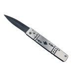 Sport si Outdoor - Camping - Cutite, bricege si accesorii - Cutite si bricege - Briceag Model Carti de Joc, Prindere Curea, Argintiu, Deschidere Automata - Infinity.ro