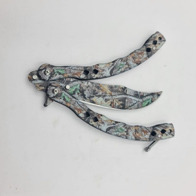 Sport si Outdoor - Camping - Cutite, bricege si accesorii - Cutite si bricege - Briceag Fluture Model Toamna cu Tais, Curbat, 24 cm - Infinity.ro