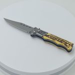 Sport si Outdoor - Camping - Cutite, bricege si accesorii - Cutite si bricege - Briceag model romburi, deschidere automata pe buton, imitatie os, 20 x 4 cm - Infinity.ro