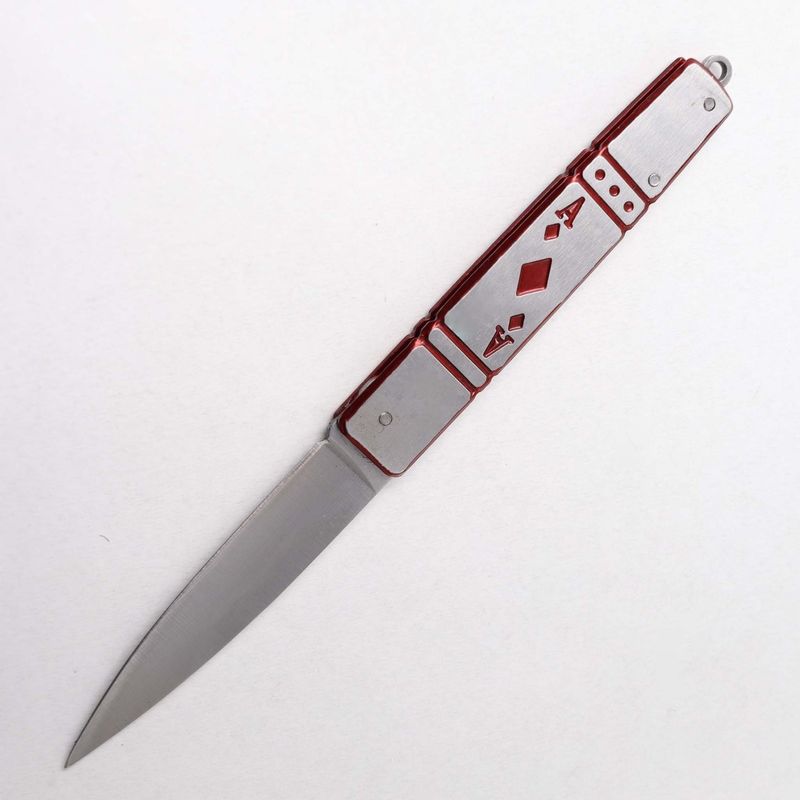 Sport si Outdoor - Camping - Cutite, bricege si accesorii - Cutite si bricege - Briceag Model Carti de Joc, Prindere Curea, Lama Argintiu, Deschidere Manuala, 17 cm - Infinity.ro