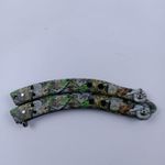 Sport si Outdoor - Camping - Cutite, bricege si accesorii - Cutite si bricege - Briceag Fluture cu Tais, Model Frunza, Curbat, Deschidere Manuala, 22 cm, Multicolor - Infinity.ro