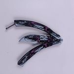 Sport si Outdoor - Camping - Cutite, bricege si accesorii - Cutite si bricege - Briceag Fluture cu Tais, Model cu Gauri in Lama, Cap de Mort, Curbat, 22 cm, Multicolor - Infinity.ro