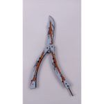 Sport si Outdoor - Camping - Cutite, bricege si accesorii - Cutite si bricege - Briceag Fluture cu Tais, Model Sturion, Gauri in Lama, Otel, 22 cm, Multicolor - Infinity.ro