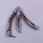 Sport si Outdoor - Camping - Cutite, bricege si accesorii - Cutite si bricege - Briceag Fluture cu Tais, Model Sturion, Gauri in Lama, Otel, 22 cm, Multicolor - Infinity.ro