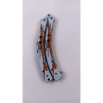 Sport si Outdoor - Camping - Cutite, bricege si accesorii - Cutite si bricege - Briceag Fluture cu Tais, Model Sturion, Gauri in Lama, Otel, 22 cm, Multicolor - Infinity.ro