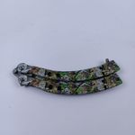 Sport si Outdoor - Camping - Cutite, bricege si accesorii - Cutite si bricege - Briceag Fluture cu Tais, Model Frunza, Curbat, Deschidere Manuala, 22 cm, Multicolor - Infinity.ro