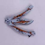 Sport si Outdoor - Camping - Cutite, bricege si accesorii - Cutite si bricege - Briceag Fluture cu Tais, Model Sturion, Gauri in Lama, Otel, 22 cm, Multicolor - Infinity.ro