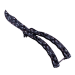 Sport si Outdoor - Camping - Cutite, bricege si accesorii - Cutite si bricege - Briceag Fluture cu Tais, Model Capete Mort, Otel, Curbat, 22 cm, Multicolor - Infinity.ro