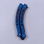 Sport si Outdoor - Camping - Cutite, bricege si accesorii - Cutite si bricege - Briceag Fluture cu Tais, Gauri in Lama, Otel, Curbat, 22 cm, Albastru - Infinity.ro