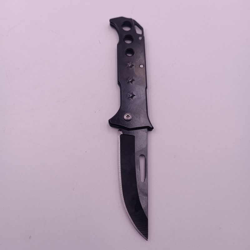 Sport si Outdoor - Camping - Cutite, bricege si accesorii - Cutite si bricege - Briceag cu Deschidere Manuala, Model 3 stele, Agatatoare, 16 cm, Negru - Infinity.ro