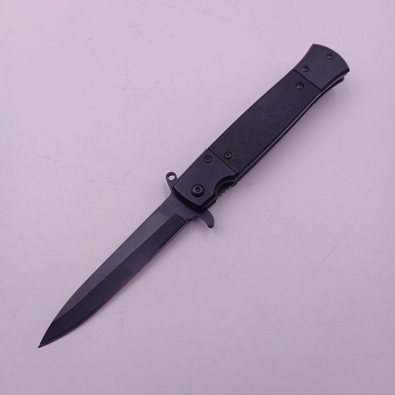 Sport si Outdoor - Camping - Cutite, bricege si accesorii - Cutite si bricege - Briceag cu Deschidere Manuala, Prindere Curea, 22 cm, Negru - Infinity.ro