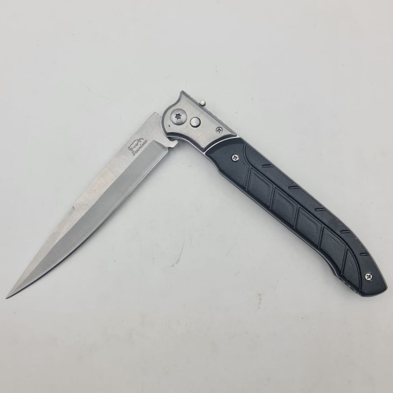 Sport si Outdoor - Camping - Cutite, bricege si accesorii - Cutite si bricege - Briceag Deschidere Automata, Buton Siguranta, Negru, 31 cm - Infinity.ro