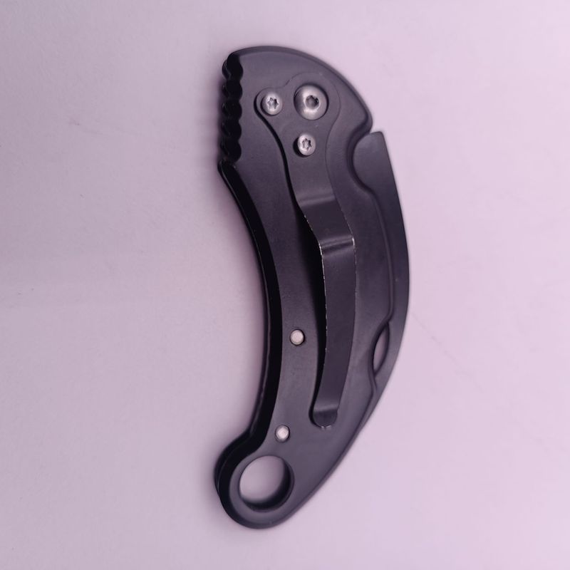 Sport si Outdoor - Camping - Cutite, bricege si accesorii - Cutite si bricege - Briceag Curbat Model Dragon, Prindere Curea, Otel, Agatatoare, 15 cm, Negru - Infinity.ro