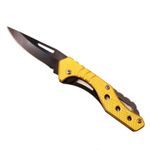 Sport si Outdoor - Camping - Cutite, bricege si accesorii - Cutite si bricege - Briceag cu 3 Gauri din Otel Inoxidabil, Deschidere Manuala, 15 cm, galben - Infinity.ro