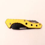 Sport si Outdoor - Camping - Cutite, bricege si accesorii - Cutite si bricege - Briceag cu 3 Gauri din Otel Inoxidabil, Deschidere Manuala, 15 cm, galben - Infinity.ro