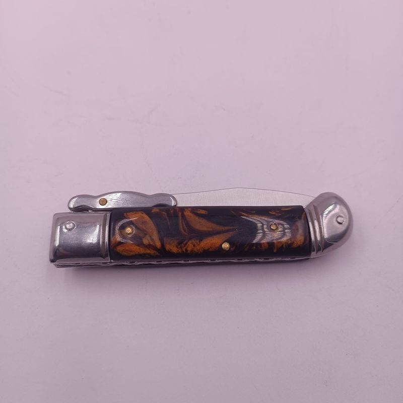 Sport si Outdoor - Camping - Cutite, bricege si accesorii - Cutite si bricege - Briceag cu Deschidere Automata, Maner Lucios, Otel, Husa, 20 cm - Infinity.ro