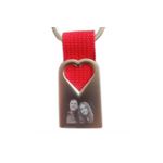 Fashion, accesorii si bijuterii - Barbati - Accesorii barbati - Alte accesorii barbati - Breloc personalizat cu inima rosie gravat cu poza si text - Infinity.ro