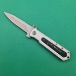 Sport si Outdoor - Camping - Cutite, bricege si accesorii - Cutite si bricege - Briceag cu Agatatoare, Deschidere Manuala, Model Scoarta de Copac, Argintiu, 20 cm - Infinity.ro