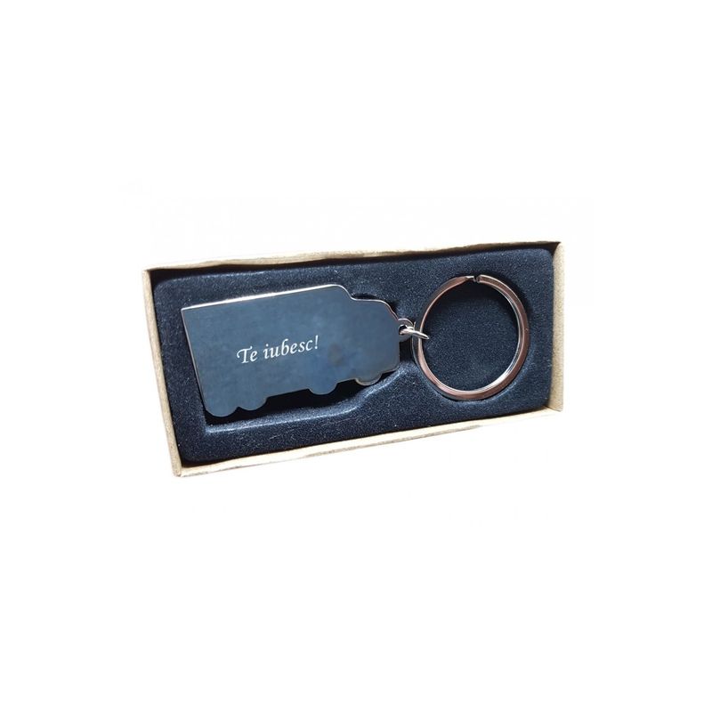 Fashion, accesorii si bijuterii - Barbati - Accesorii barbati - Alte accesorii barbati - Breloc personalizat metalic in forma de TIR. camion gravat cu textul tau - Infinity.ro