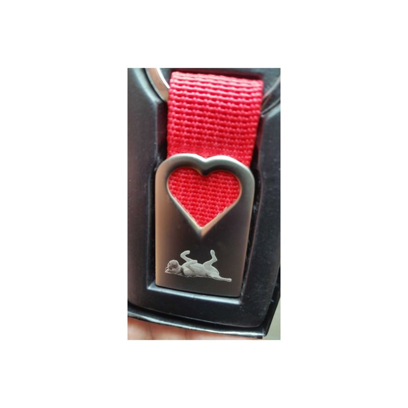 Fashion, accesorii si bijuterii - Barbati - Accesorii barbati - Alte accesorii barbati - Breloc personalizat cu inima rosie gravat cu poza si text - Infinity.ro