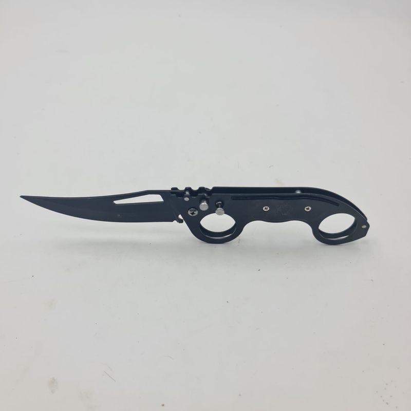 Sport si Outdoor - Camping - Cutite, bricege si accesorii - Cutite si bricege - Briceag 2 Inele, Deschidere Automata, Prindere Curea, Negru, 21 cm - Infinity.ro