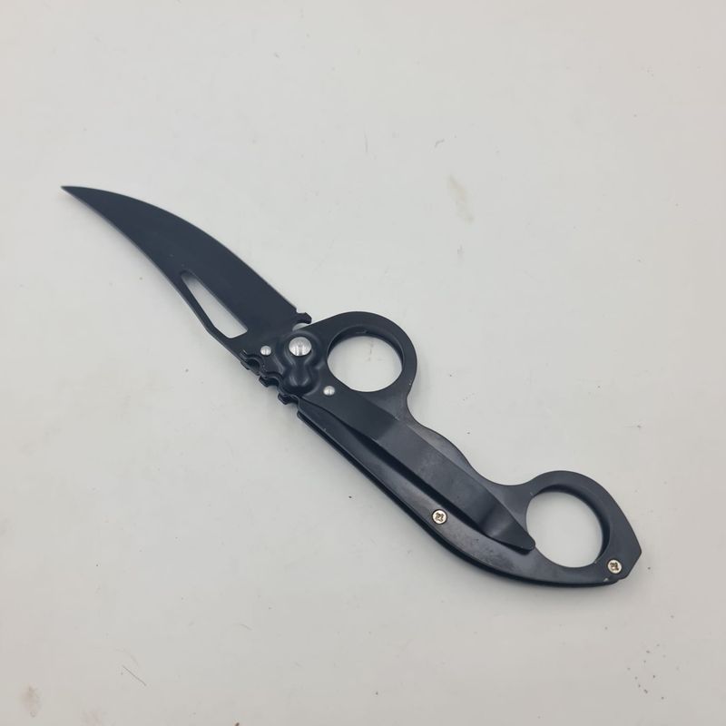 Sport si Outdoor - Camping - Cutite, bricege si accesorii - Cutite si bricege - Briceag 2 Inele, Deschidere Automata, Prindere Curea, Negru, 21 cm - Infinity.ro