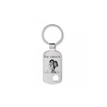 Fashion, accesorii si bijuterii - Barbati - Accesorii barbati - Alte accesorii barbati - Breloc personalizat dreptunghi cu casa decupata gravat cu poza si textul tau - Infinity.ro