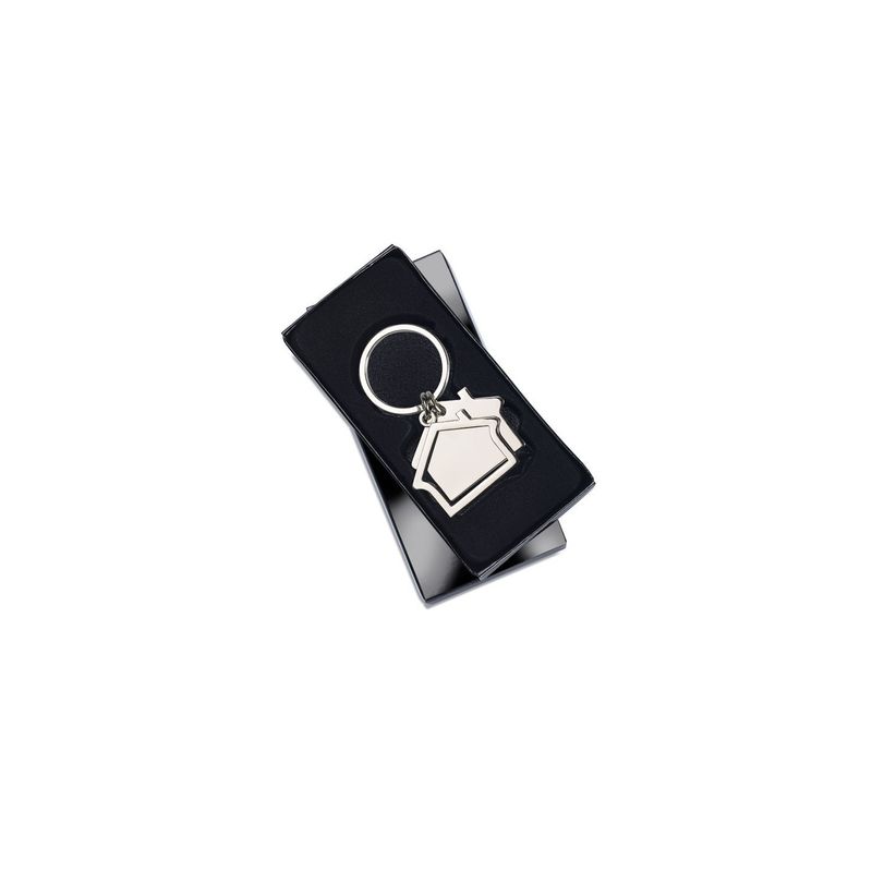 Fashion, accesorii si bijuterii - Barbati - Accesorii barbati - Alte accesorii barbati - Breloc metalic gravat personalizat cu textul tau. 2 case. 6x3 cm. argintiu - Infinity.ro