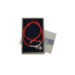 Fashion, accesorii si bijuterii - Femei - Bijuterii femei - Bratari femei - Bratara rosie cu charm pandantiv inima personalizata cu litera ta - Infinity.ro