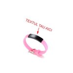 Fashion, accesorii si bijuterii - Femei - Bijuterii femei - Bratari femei - Bratara roz silicon ajustabila gravata personalizata cu textul tau - Infinity.ro