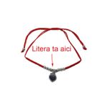 Fashion, accesorii si bijuterii - Femei - Bijuterii femei - Bratari femei - Bratara rosie cu charm pandantiv inima personalizata cu litera ta - Infinity.ro