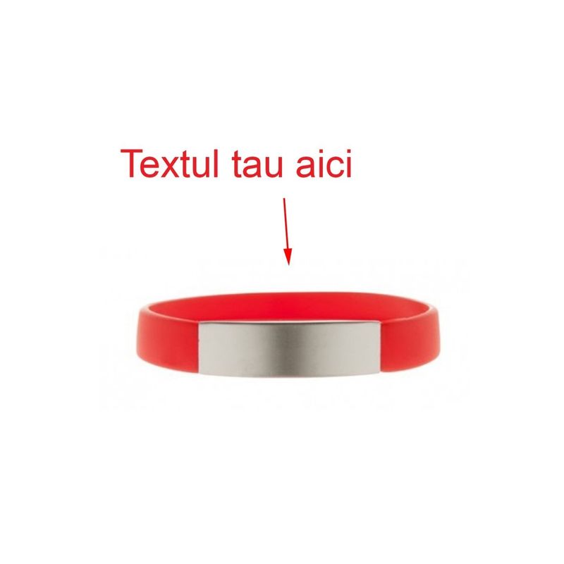 Fashion, accesorii si bijuterii - Femei - Bijuterii femei - Bratari femei - Bratara rosie silicon gravata personalizata cu textul tau - Infinity.ro