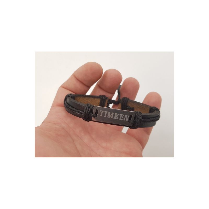 Fashion, accesorii si bijuterii - Femei - Bijuterii femei - Bratari femei - Bratara neagra piele ajustabila cu textul tau model 1 - Infinity.ro