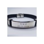 Fashion, accesorii si bijuterii - Femei - Bijuterii femei - Bratari femei - Bratara personalizata neagra piele gravata cu textul tau - Infinity.ro