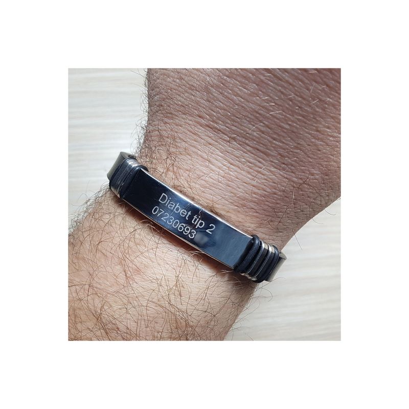 Fashion, accesorii si bijuterii - Femei - Bijuterii femei - Bratari femei - Bratara personalizata medicala Diabet tip 1. diabet tip 2 si numarul de telefon - Infinity.ro