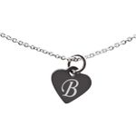 Fashion, accesorii si bijuterii - Femei - Bijuterii femei - Bratari femei - Bratara argint 925, 25 cm,  si charm argint inima, gravat peronalizat cu litera ta - Infinity.ro