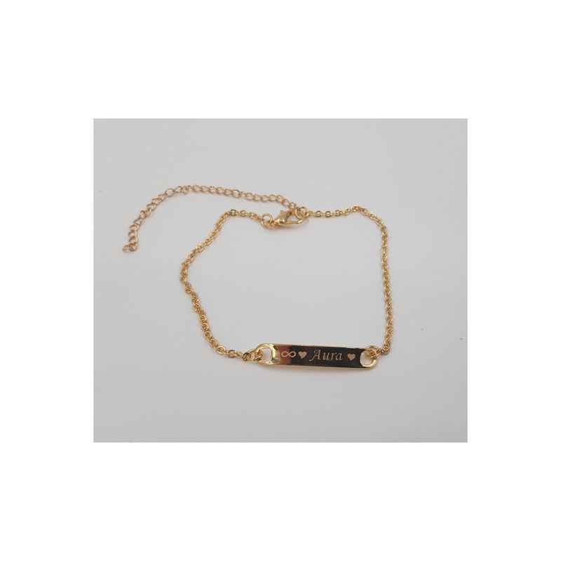 Fashion, accesorii si bijuterii - Femei - Bijuterii femei - Bratari femei - Bratara aurie dama. copil cu lantic ajustabila cu numele tau - Infinity.ro