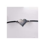 Fashion, accesorii si bijuterii - Femei - Bijuterii femei - Bratari femei - Bratara cu Snur negru, cu Inima, Personalizata cu Litera Ta - Infinity.ro