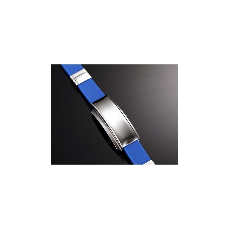 Fashion, accesorii si bijuterii - Femei - Bijuterii femei - Bratari femei - Bratara albastra silicon ajustabila gravata personalizata cu textul tau - Infinity.ro