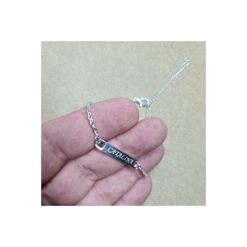 Fashion, accesorii si bijuterii - Femei - Bijuterii femei - Bratari femei - Bratara argintie dama. copil cu lantic ajustabila cu numele tau - Infinity.ro