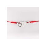 Fashion, accesorii si bijuterii - Femei - Bijuterii femei - Bratari femei - Bratara cu Snur Rosu, cu Doua Inimioare, Personalizata cu Litera Ta - Infinity.ro