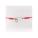 Fashion, accesorii si bijuterii - Femei - Bijuterii femei - Bratari femei - Bratara cu Snur Rosu, cu Doua Inimioare, Personalizata cu Litera Ta - Infinity.ro