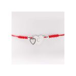 Fashion, accesorii si bijuterii - Femei - Bijuterii femei - Bratari femei - Bratara cu Snur Rosu, cu Doua Inimioare, Personalizata cu Litera Ta - Infinity.ro