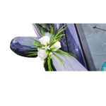 Market - Cadouri - Flori si aranjamente - Aranjament floral, oglinzi masini, alb, 30 x 30 cm, trandafiri - Infinity.ro