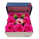 Market - Cadouri - Flori si aranjamente - Aranjament floral 9 trandafiri sapun in cutie, rosu, roz - Infinity.ro