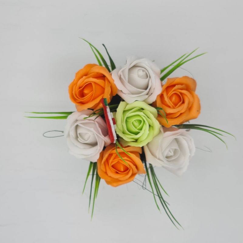 Market - Cadouri - Flori si aranjamente - Aranjament floral deosebit, Craciun, 7 trandafiri, mos craciun 2 - Infinity.ro