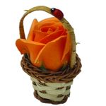 Market - Cadouri - Flori si aranjamente - Aranjament floral cos decorativ floare, mic, portocaliu - Infinity.ro