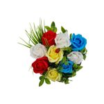 Market - Cadouri - Flori si aranjamente - Aranjament floral deosebit 9 trandafiri cutie , flori de sapun,buburuza, 15x15x15 cm - Infinity.ro