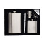 Casa si Gradina - Bucatarie si vesela - Cani si pahare - Pahare - 2 sticle metal otel inoxidabil 9oz si 3oz pentru bauturi fine, pahar si pix - Infinity.ro